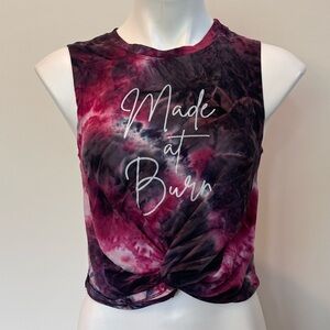 Burn Boot Camp Made At Burn Crop Tie Front Tie Dye Tank
